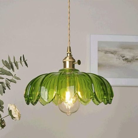 Retro pastoral style glass chandelier without light source, green pothos - RAPANDA (1/3)