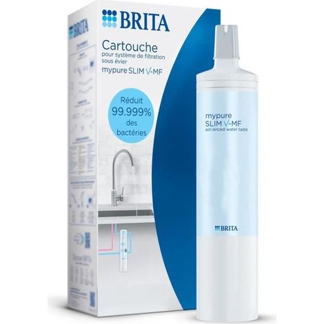 Cartouche filtrante - BRITA - Mypure SLIM V-MF - 8000 L d'eau filtrée / 12 mois - 3 niveaux de filtration (1/5)