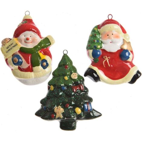Babbo Natale/Albero/Pupazzo calamita 6 cm