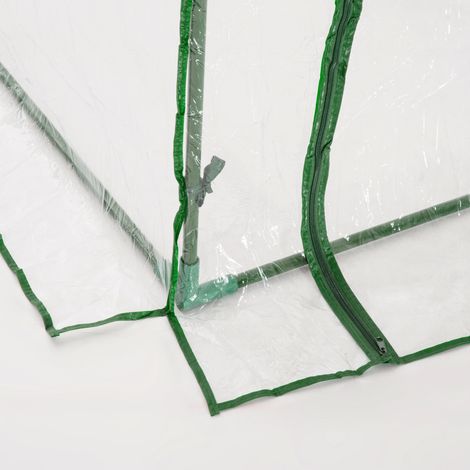 Serre tunnel jardin acier avec bâche PVC transparente et verte, 200x100x80 cm, kit abri végétaux extérieur (1/5)