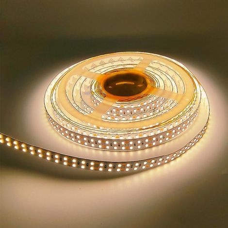Bandeau LED 24V Blanc Chaud 3000K, 15m Ruban IP67 Étanche Double Rangée 2835 SMD, Lumière Flexible pour Cuisine (1/5)
