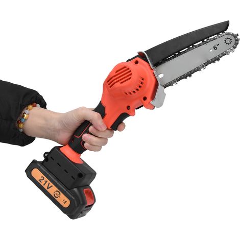 Mini tronçonneuse brushless 6 pouces 21V – 2000mAh – élagage arbres – prise US