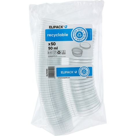 Saucenbehälter 50 ml PET mit integriertem Deckel  50 Stück  ELIPACK  Guillin Polska