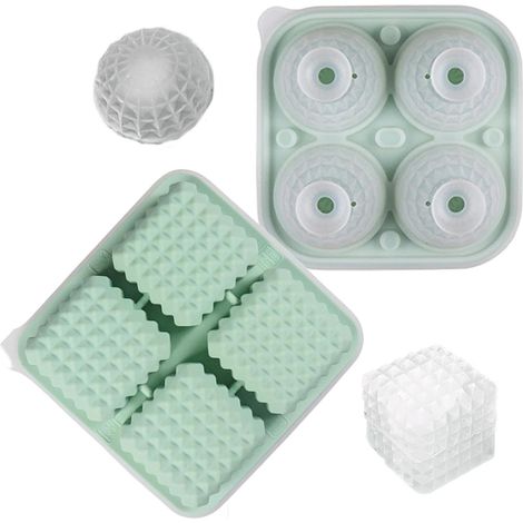 Moule à glaçons Récipient portable et réutilisable en silicone avec couvercle entonnoir Moule à glaçons sphériques de grande taille Pour la cuisine, le réfrigérateur et le congélateur, pour les ali (1/5)