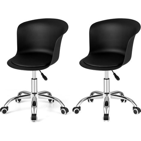 Set of 2 Office Chair Height Adjustable Swivel Task Chair Ergonomic Desk Chair (1/5)