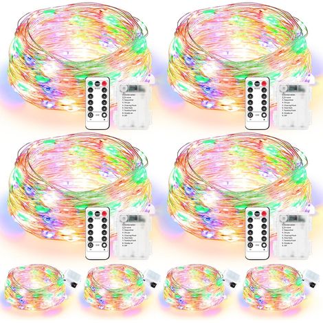 16 pièces 3M couleur LED Guirlande électrique, étanche à l'eau pour le bricolage, fête, lumières d'ambiance, décoration intérieure et extérieure, 4 pièces carrées + 12 pièces plates (1/5)