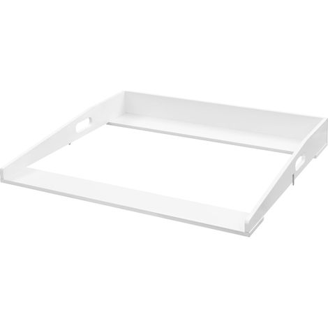 WOLTU Wickelaufsatz universal, Wickeltischaufsatz mit Tiefe 47-51cm und Breite ab 80 cm, Wickelauflage für Kommode, mit Seitenwänden, 80x10x75 cm, Weiß (1/5)