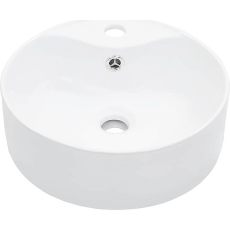 Lavabo avec trop-plein 36x13 cm Céramique Blanc