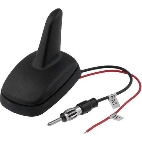 Antenne Aileron de requin AM FM DIN noir 12VDC Renforcement AM 2dB