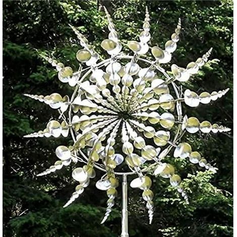 Choyclit – Moulin à vent en métal unique – Éolienne décorative de jardin – Structure robuste avec double mouvement – Facile à installer – Décoration extérieure (1/5)