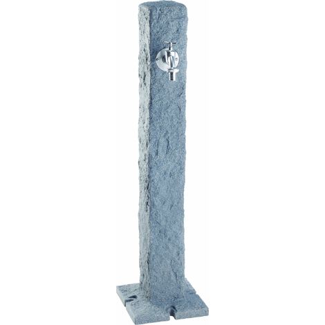 Garantia – Fontaine de jardin en granit PE – Aspect pierre naturelle – Socle de fixation avec 4 points d’ancrage – Raccordement 3/4" (1/6)