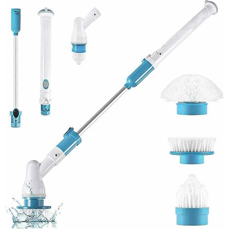Brosse de nettoyage electrique reglable rotatif sans fil avec 3 tetes de brosse Nettoy etanche rechargeable Pour salle de bain cuisine (1/5)
