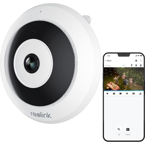 Reolink 3K 6MP 2,4/5 GHz WLAN Fisheye-Kamera Indoor, 360° Panorama, Personenbewegungserkennung, Decken-/Wand-/Tisch-Installation (1/5)
