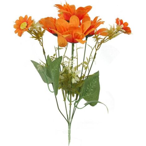 Bouquet de 7 marguerites, 36 cm, orange (1/3)