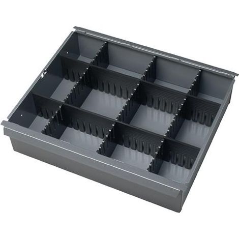 Schubladenunterteilungsmaterial Front-H.130-180mm 5 Steckleisten RAU (1/2)
