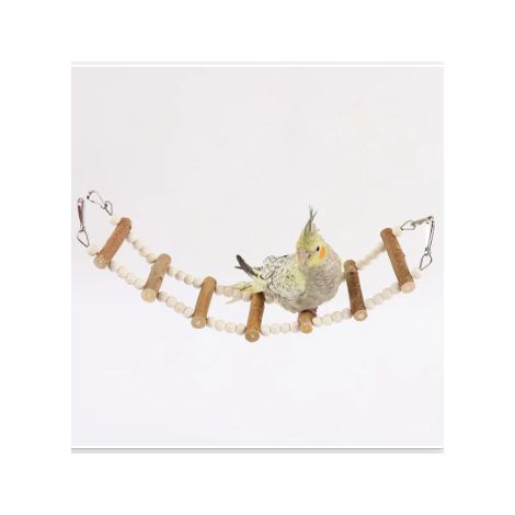 Pont-échelle pour oiseaux - jouet en bois pour grimper et se balancer, idéal pour les animaux de compagnie comme les hamsters, les rats, les perroquets, les écureuils, les phalangers volants, les perr