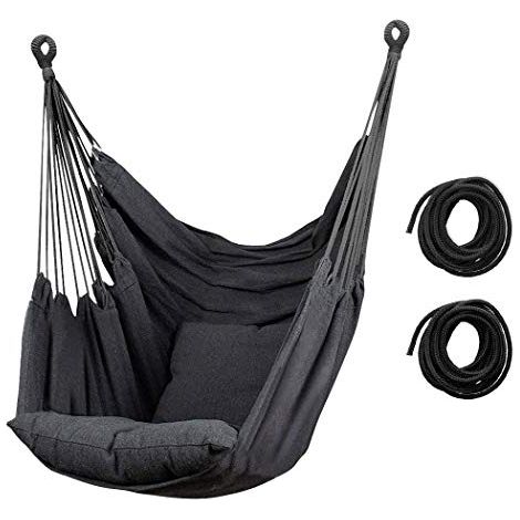 [NUNCA USADO] Hamaca de exterior premium: ligera, ideal para playa, jardín y balcón. Ideal como accesorio de camping y para vacaciones, siestas y tiempo libre (sin almohada, gris oscuro). (1/5)