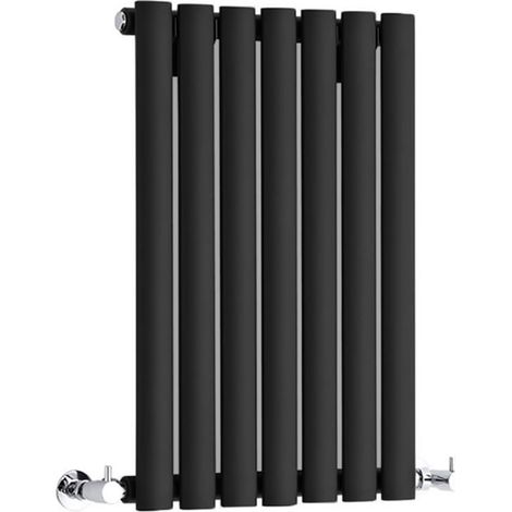 Milano Aruba Black Horizontal Single Oval Panel Radiator - 635mm x 413mm (1/5)