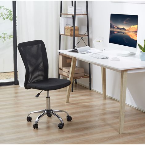 Silla de oficina ergonómica sin reposabrazos, altura regulable, 100 kg, negra HAVRYA (1/5)