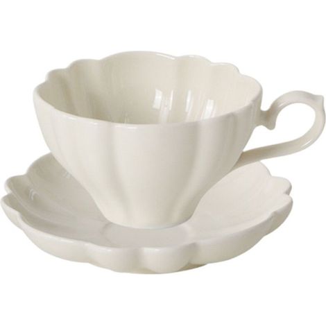 Tasse à café en céramique crème, couleur unie, élégante, tasse à thé, tasse à lait, tasse à petit-déjeuner (1/4)