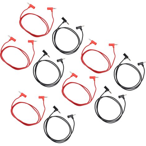 Lot de 5 cordons de test avec fiches bananes de 4 mm, câble mâle-mâle en PVC et âme en laiton pour la réparation électronique (1/5)