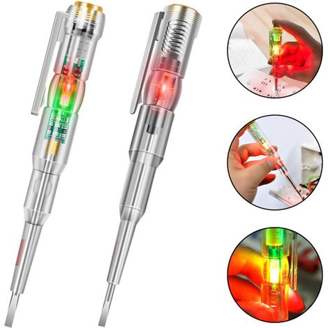 Penna tester di tensione intelligente 24/70-250 V, rilevatore di potenza a induzione, cacciavite elettrico, indicatore di circuito (2 luci doppie) (1/4)
