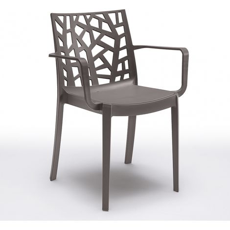 SEDIA IN POLIPROPILENE 'MATRIX ARMCHAIR' taupe