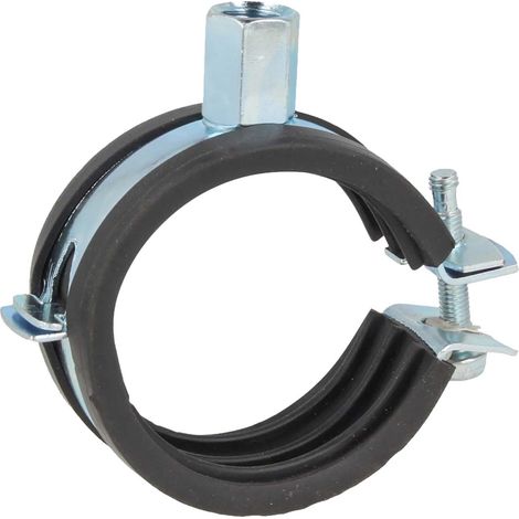 tecuro Einhand Schraubrohrschelle, M8/M10, verzinkt mit Schallschutzeinlage 108-114 mm (1/5)