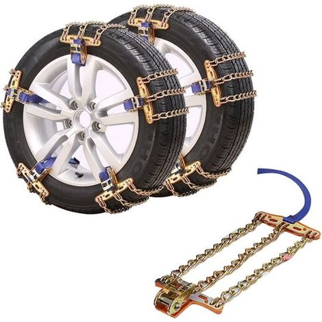 Dailygoods - Catena da neve antiscivolo - Catena da neve universale - Struttura a tre catene - Acciaio al manganese resistente all'usura - Facile installazione - Cuscinetto protettivo - Catena per pne (1/5)
