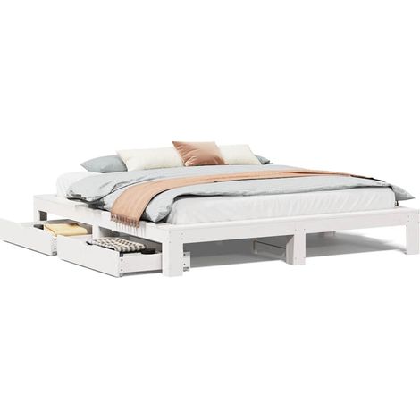 Maison Exclusive - Giroletto senza Materasso Bianco 180x200 cm Legno Massello Pino