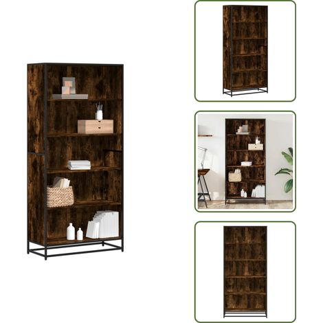 Libreria per camere da letto - vidaXL Libreria Rovere Fumo 80,5x35x170,5 cm in Truciolato - Libreria per soggiorno