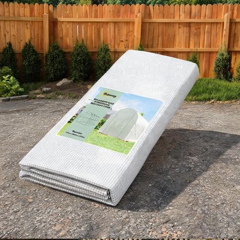 Serre de jardin coloris blanc en PE 400 x 200 x 200 cm (1/5)