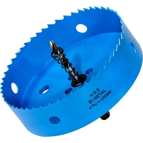 Scie Cloche 125 mm, Couteau De Trou En Hss M42 Bi-métal Pour Bois, Métal Souple Et Plastique (Plaques De Gypse Et Cloison Sèche), Avec Foret Séparable Et Clé Allen (1/5)