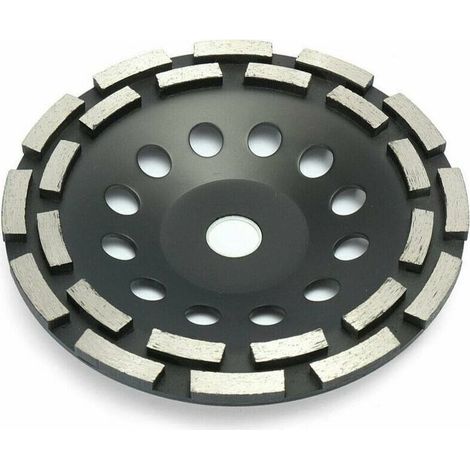 Tigrezy Disque diamant 180mm à meuler le béton, meule abrasive à poncer béton, pierre, granit, 2 rangées diamantés, (180mm, noir) (1/5)
