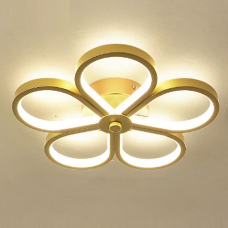 Petit plafonnier LED doré, en forme de fleur, applique murale, petite lumière d'allée pour couloir de chambre à coucher, lumière chaude,3000K (1/5)