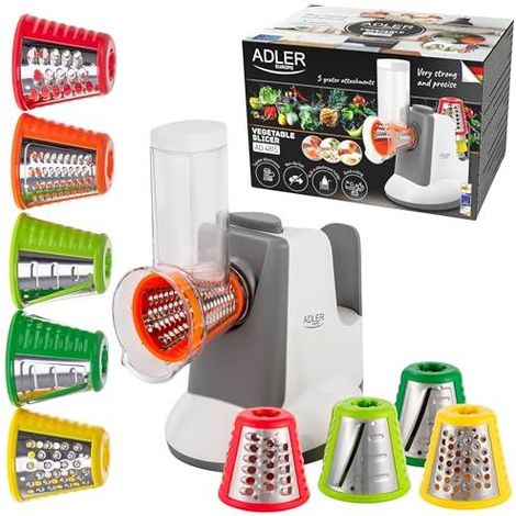 Adler Europe AD 4815 rallador eléctrico blanco y gris