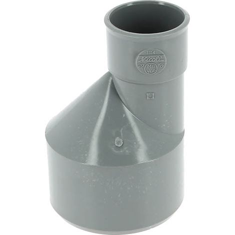 Nicoll – Réduction extérieure excentrée mâle Ø80 – Femelle Ø40 – PVC lisse pour évacuation – Classement feu NF-M1