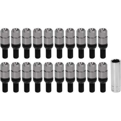 20pcs M14x1.5 Cône pour Boulons de Roue de Siège Écrous de Roue Boulon de Roue Conique Accessoires de Voiture Universels pour Auto Cône Rouge pour Boulons de Roue de Siège Écrous (1/5)
