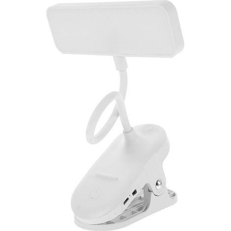 Wiederaufladbare LED-Tischleuchte, Schreibtischlampe, Leselampe fürs Bett, LED-Leseleuchte mit Clip-35.50X15.30X11.50CM-White (1/4)