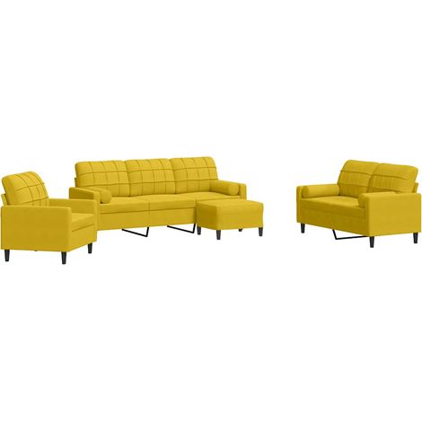 Maison Exclusive - Ensemble de canapés 4 pcs avec coussins et traversins velours (1/5)