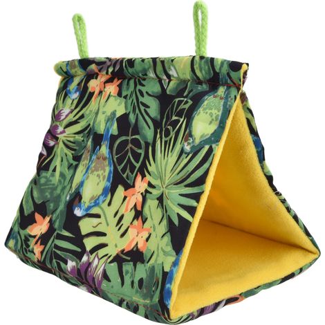 Nid d'oiseau de compagnie, hamac triangulaire avec ombrage, nichoir suspendu pour perroquet, tente, jouets pour cage à oiseaux (1/5)