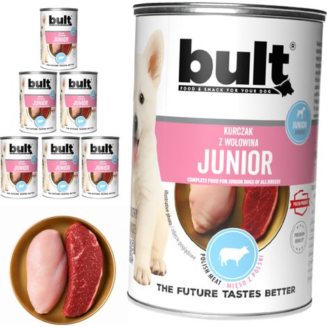 Cibo umido per cani BULT JUNIOR Pollo e Manzo 6x400g Per cuccioli (1/2)
