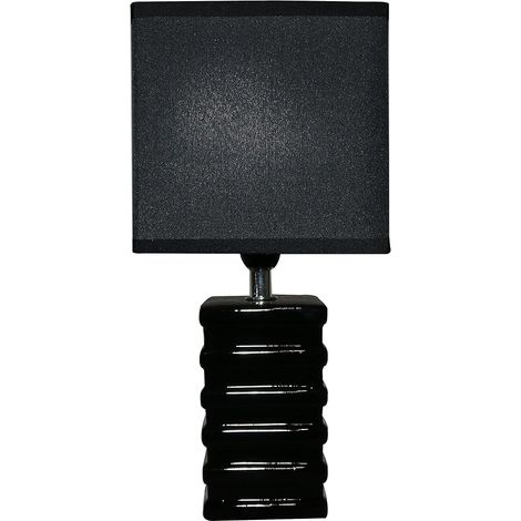 King Home SCHWARZE TISCHLAMPE Keramik rechteckiger Sockel 14x11x29,5 cm (1/3)