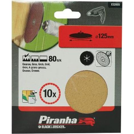 Dischi abrasivi x32005 pz 10 per platorello trapano grana 80 diametro mm 125