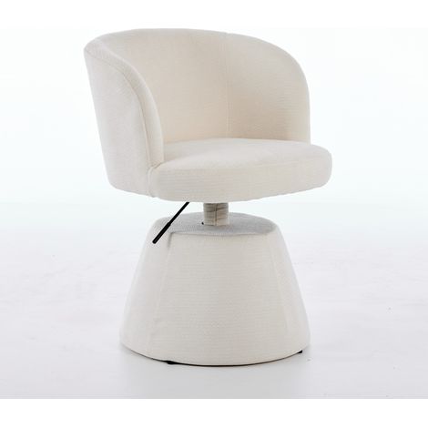Tabouret de bar pivotant à 360° et réglable en hauteur, chaise de salle à manger ronde moderne en chenille, chaise d’appoint ergonomique pour coiffeuse pour chambre, îlot de cuisine et pub, lot d’une (1/5)