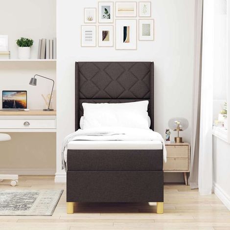 vidaXL Boxspringbett mit Matratze Dunkelbraun 80 x 200 cm Stoff (1/5)