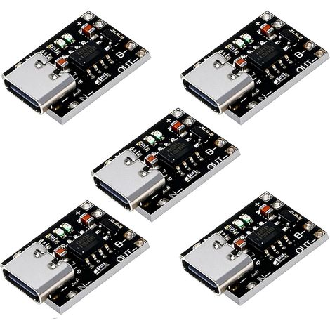Pieces USB C Li-ion Lithium Charging Module 1A 3.7V with Protection 18650 Battery Charger Module (1/5)