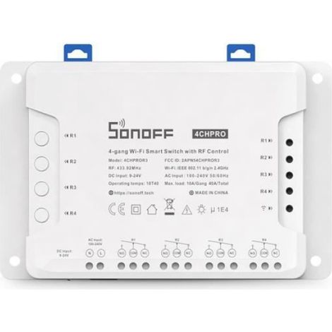 Sonoff 4CHPROR3 Module d'interrupteur intelligent Wi-Fi Contrôle vocal Contrôle de l'enclenchement via eWeLink APP Support Alexa (1/5)