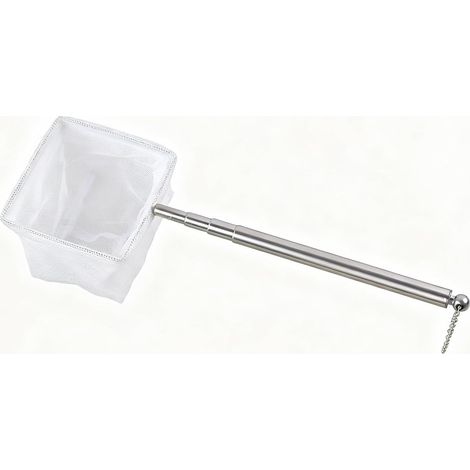 1 Épuisette Aquarium, Maille Nylon Fine, Manche Acier Inoxydable Télescopique, Pour Crevettes Et Petits Poissons
