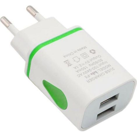 Chargeur Mural USB Double Port - 5 V 2,4 A - Pour Téléphone Smartphone - Usage Domestique Et Voyage - 1 Pièce (1/4)
